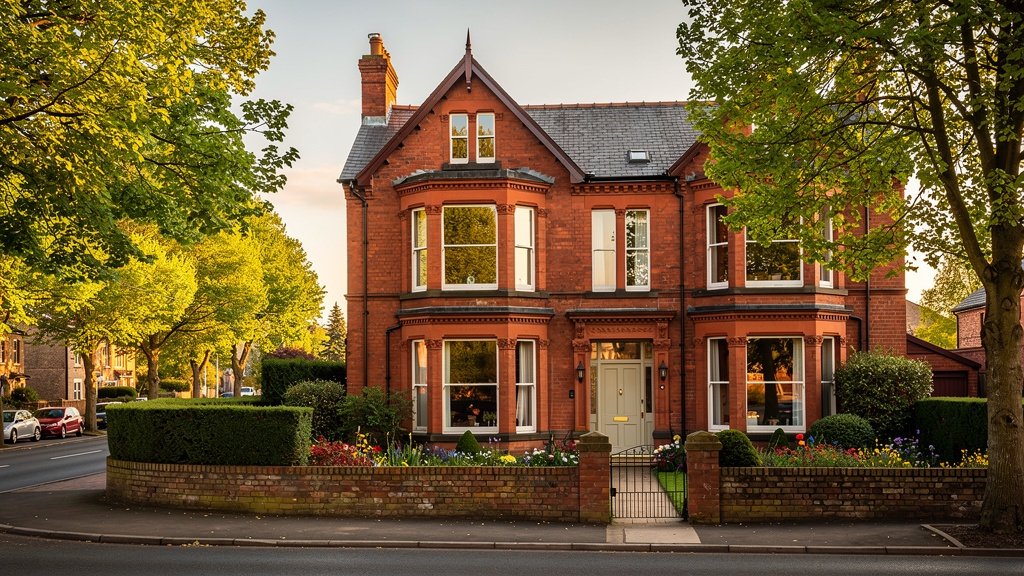 Semi-detached homes in Bolton showing shared party wall between properties
